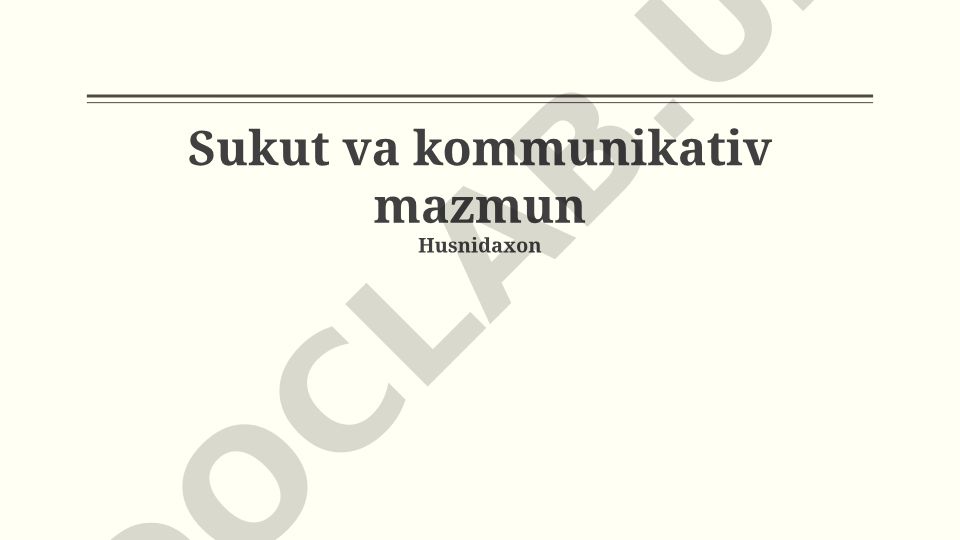 Madaniyat va muloqot uslublari
