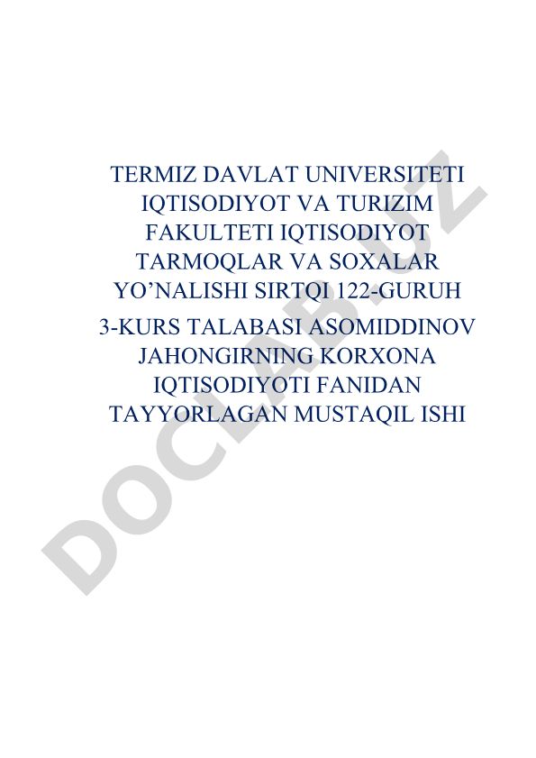 Mamlakatimizda korxonalarga soliqlar va boshqa to'lovlar bo'yicha berilgan imtiyozlar va ularni yanada takomillashtirish yo'llari