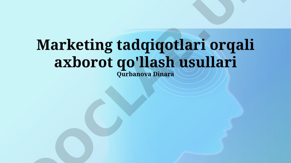 Marketing tadqiqotlari natijalarini qo'llash usullari