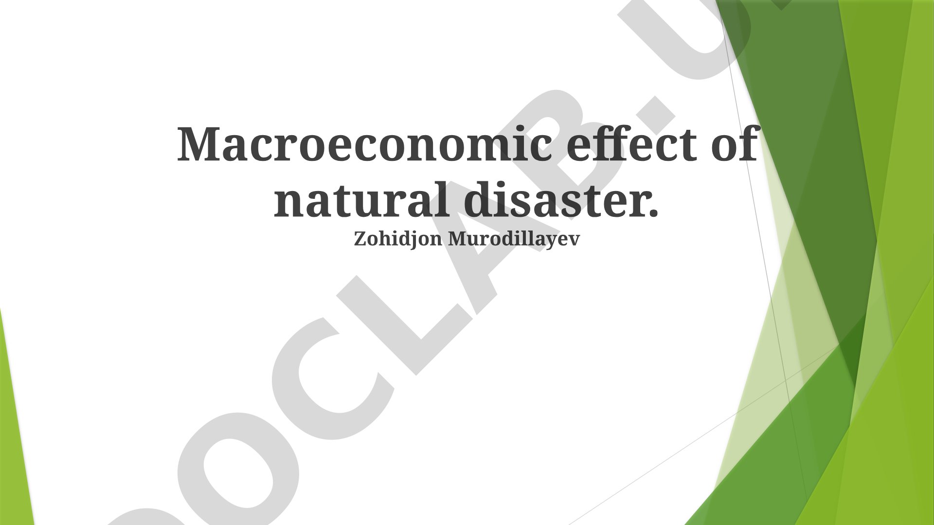 Macroeconomic effect of natural disaster