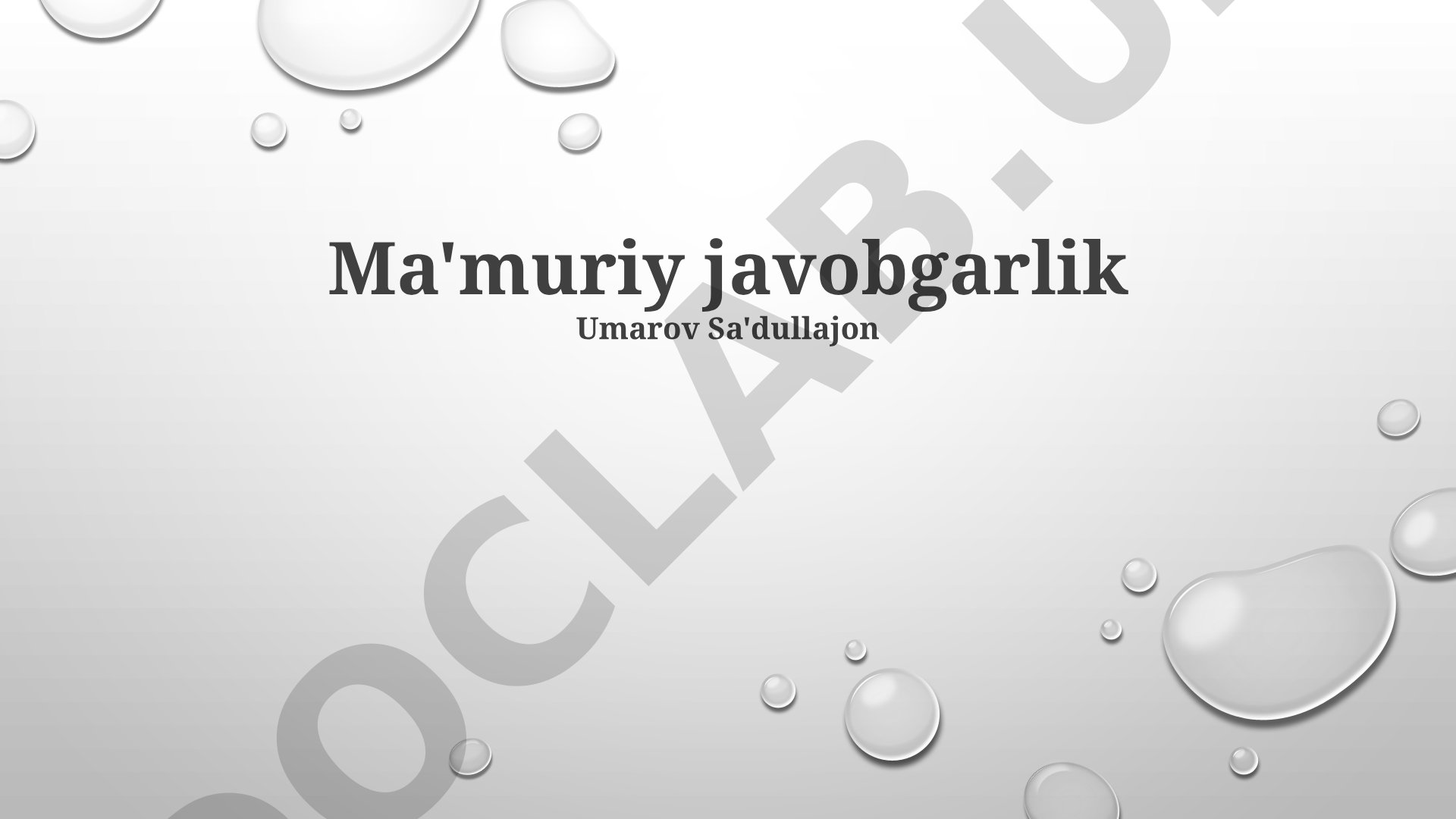 Ma'muriy javobgarlikning mohiyati va asoslari