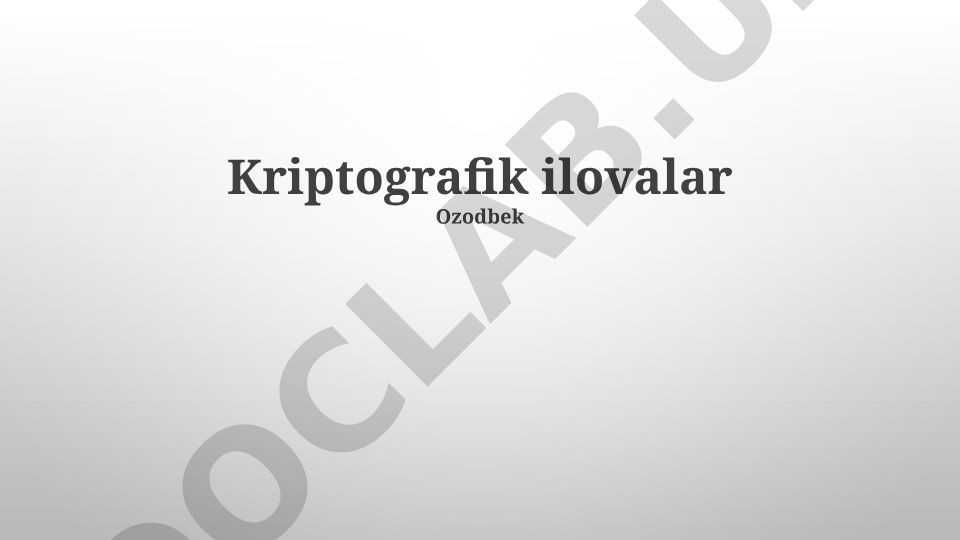 Kriptografik ilovalar