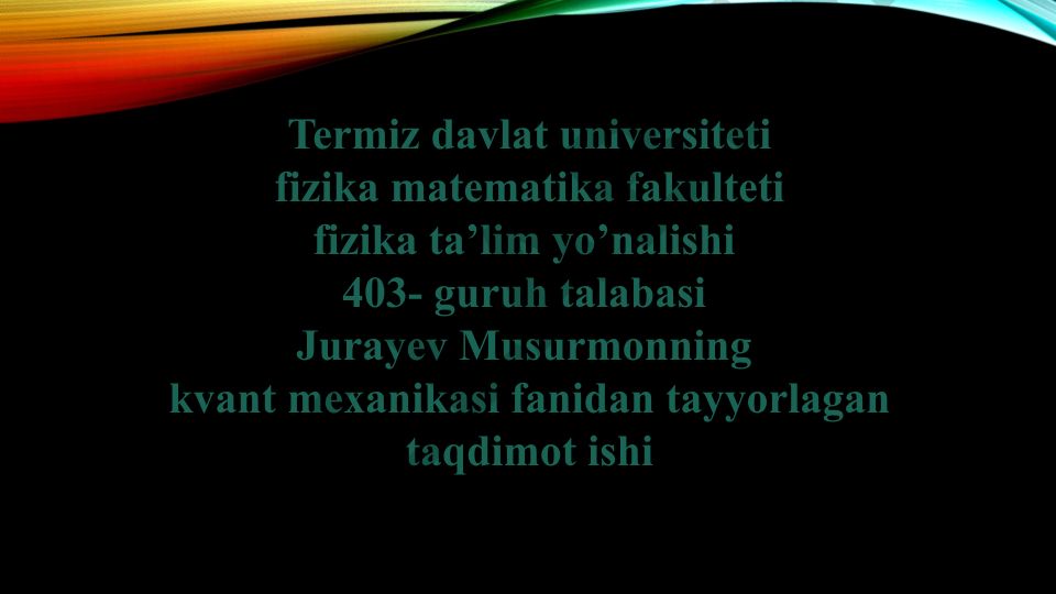 Dirak nazariyasida vodorod atomi