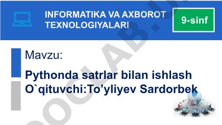 Pythonda satrlar bilan ishlash
