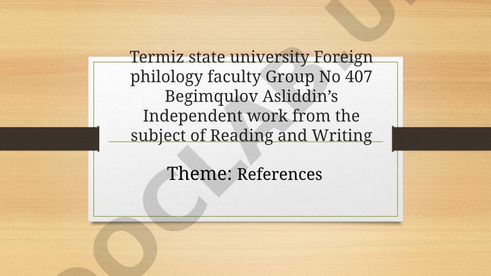 References in Academic Writing