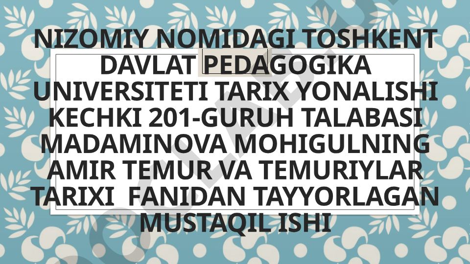 Amir Temur davrida hunarmandchilik va savdo-sotiq
