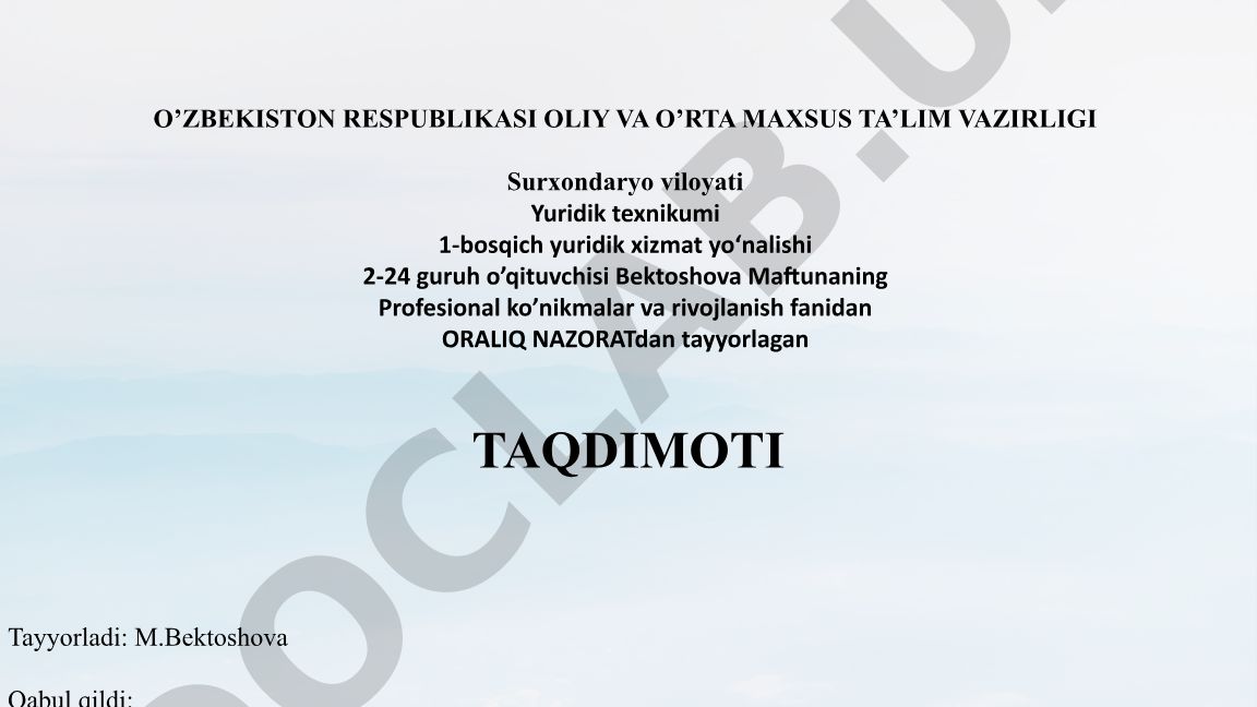 Taym-menejment: o’qish va ishda vaqtni samarali boshqarish