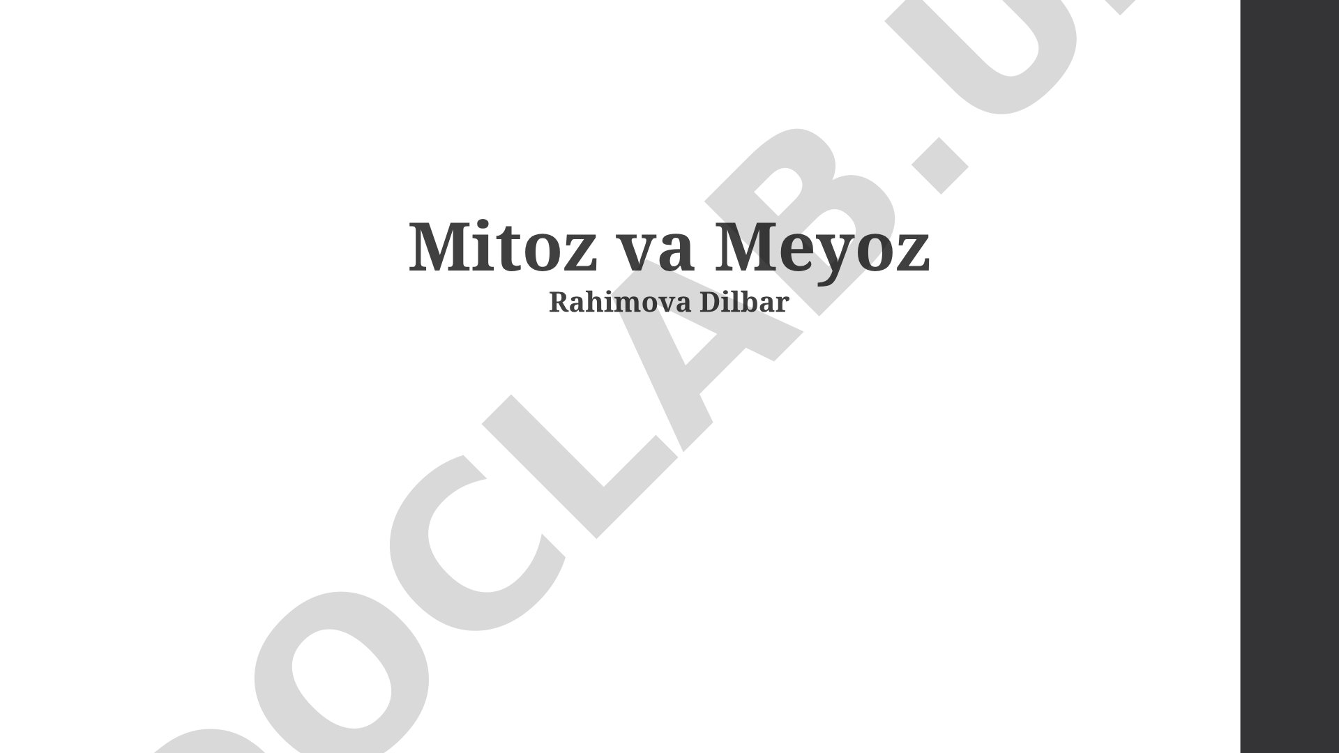 Mitoz va Meyoz