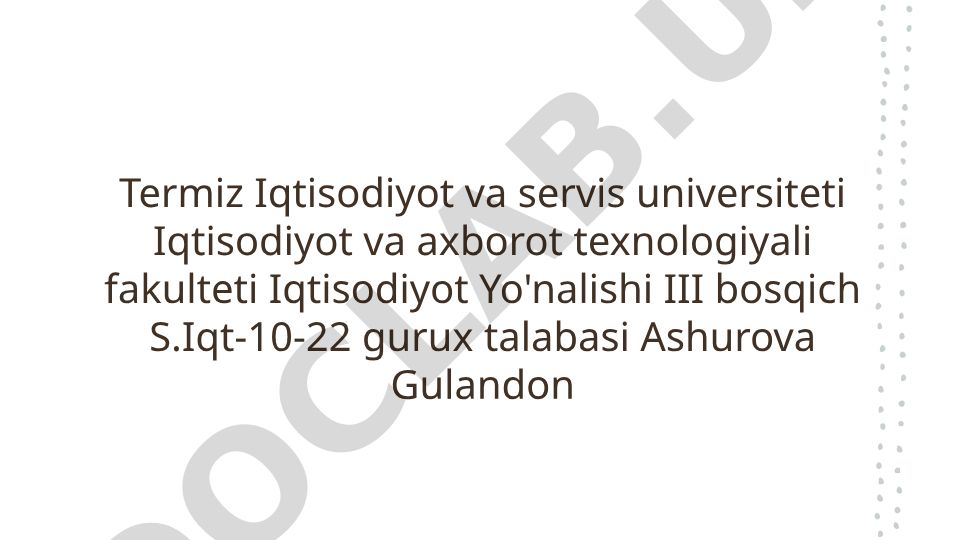 Iqtisodiy o'sish va rivojlanish tushunchasi