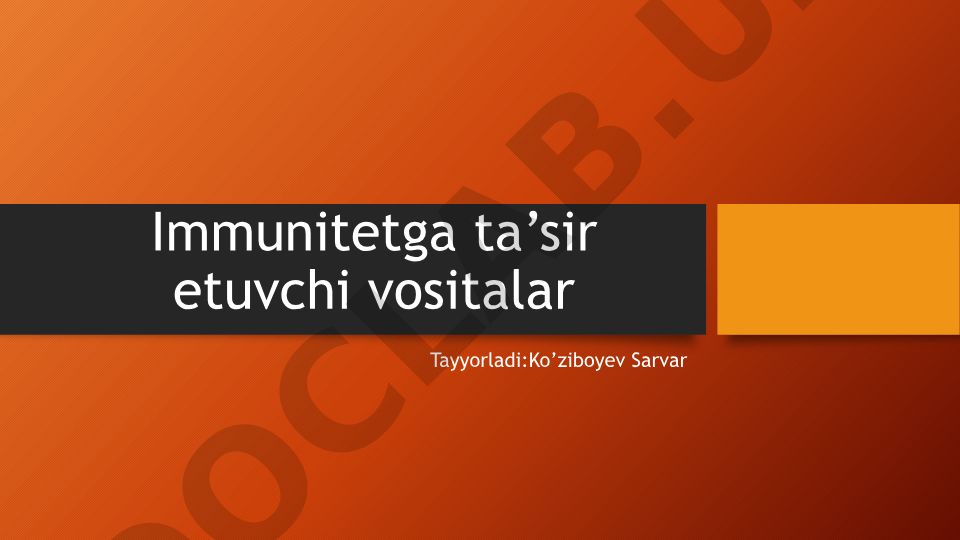 Immunitetga ta'sir etuvchi vositalar