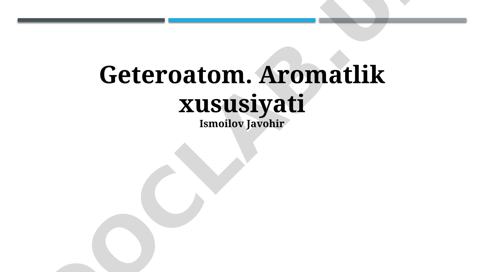 Geteroatomlar va aromatik xususiyatlar