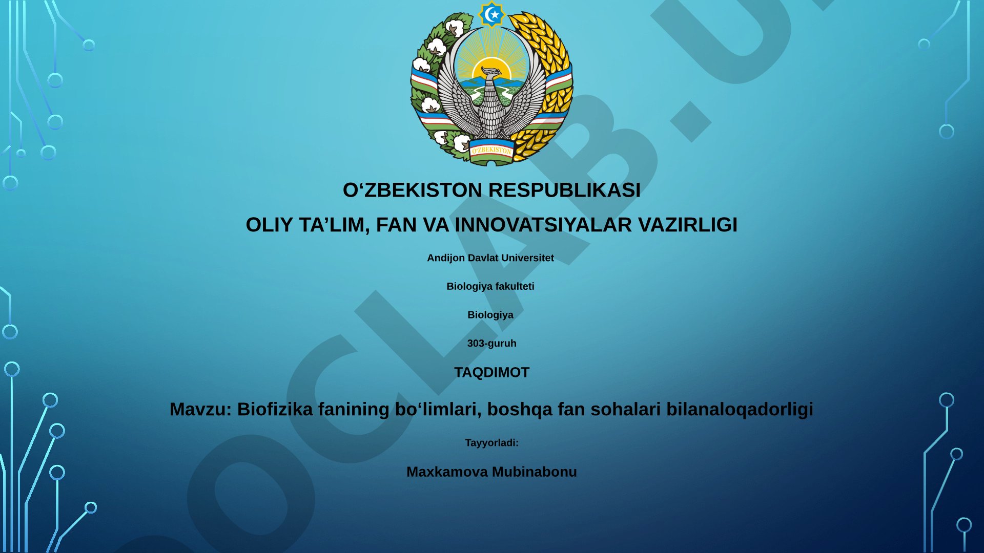 Biofizika fanining bo'limlari, boshqa fan sohalari bilan aloqadorligi