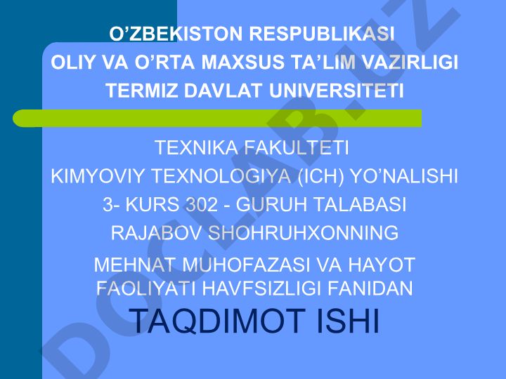 Yong'in havfsizligi va yong'inga qarshi kurash choralari