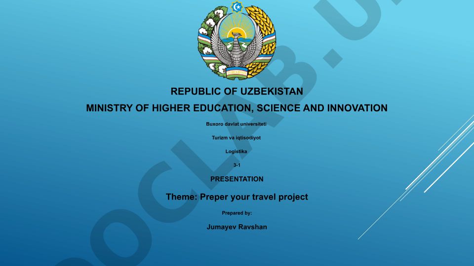 Preper your travel project