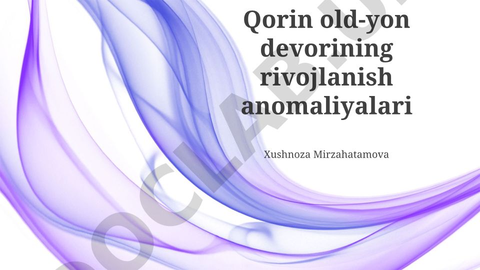 Qorin old-yon devorining rivojlanish anomaliyalari