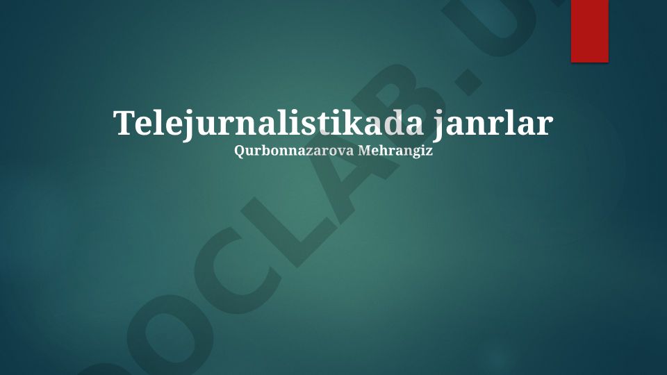 Telejurnalistikada janrlar