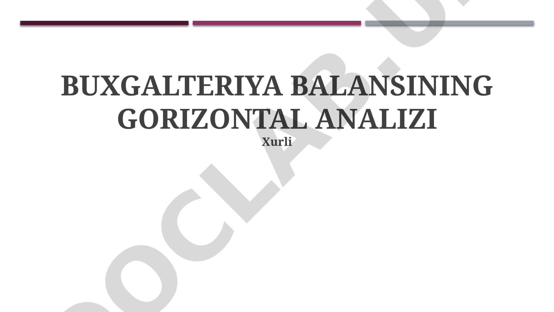 Buxgalteriya balansining gorizontal analizi