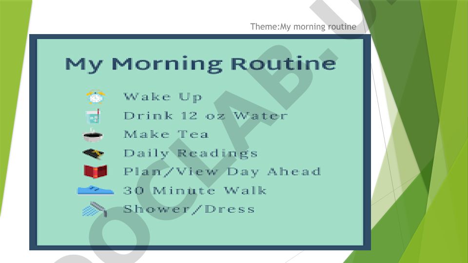My morning routine