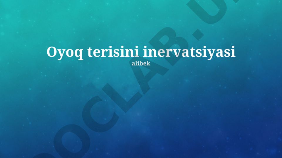 Oyoq terisini innervatsiyasi