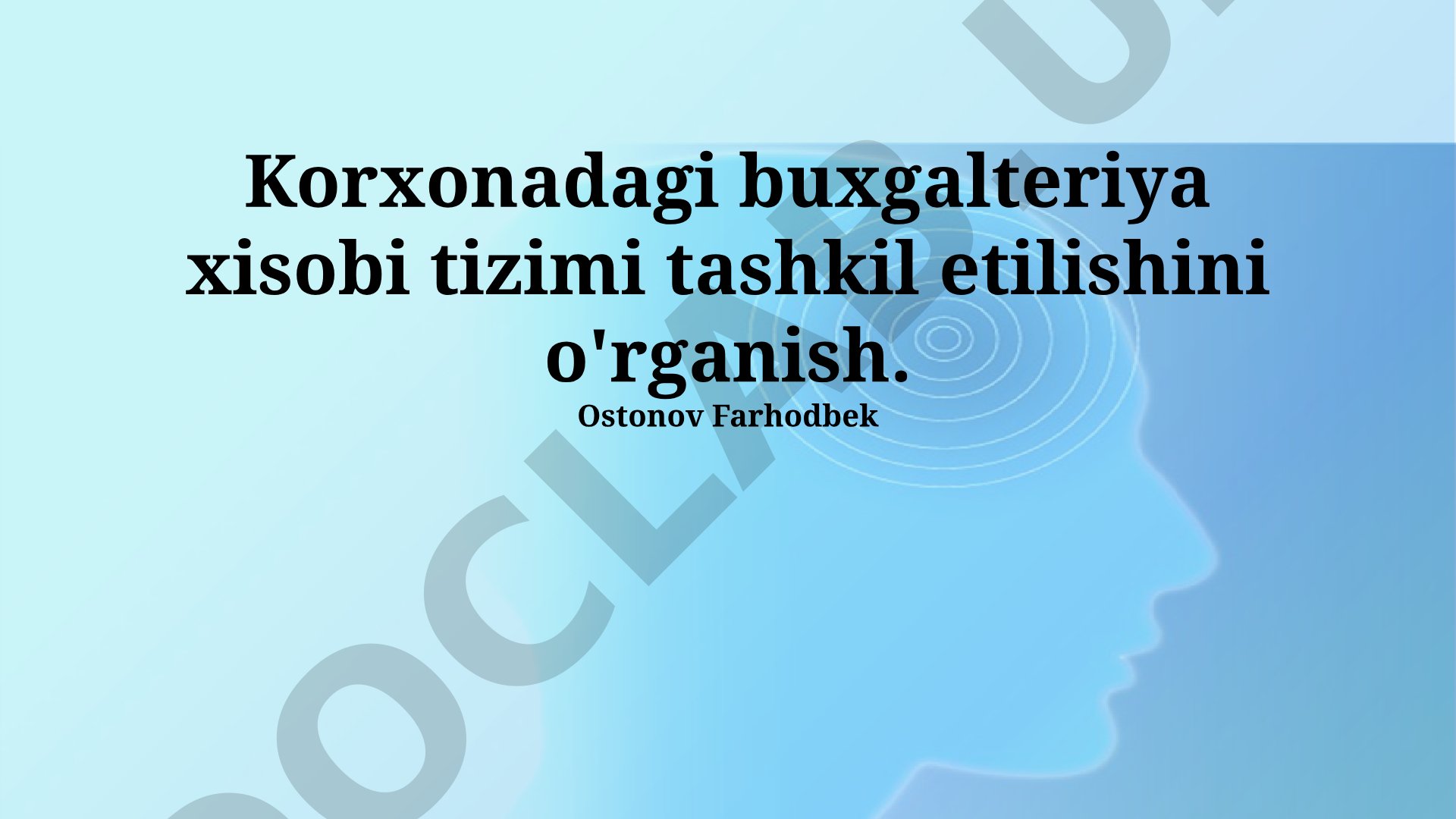 Korxonadagi buxgalteriya xisobi tizimi tashkil etilishini o'rganish