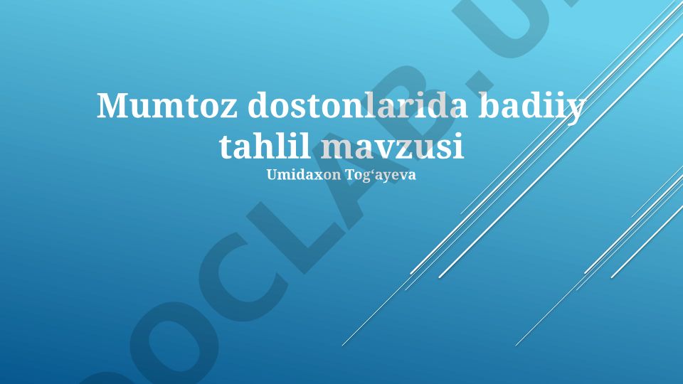 Mumtoz dostonlarida badiiy tahlil
