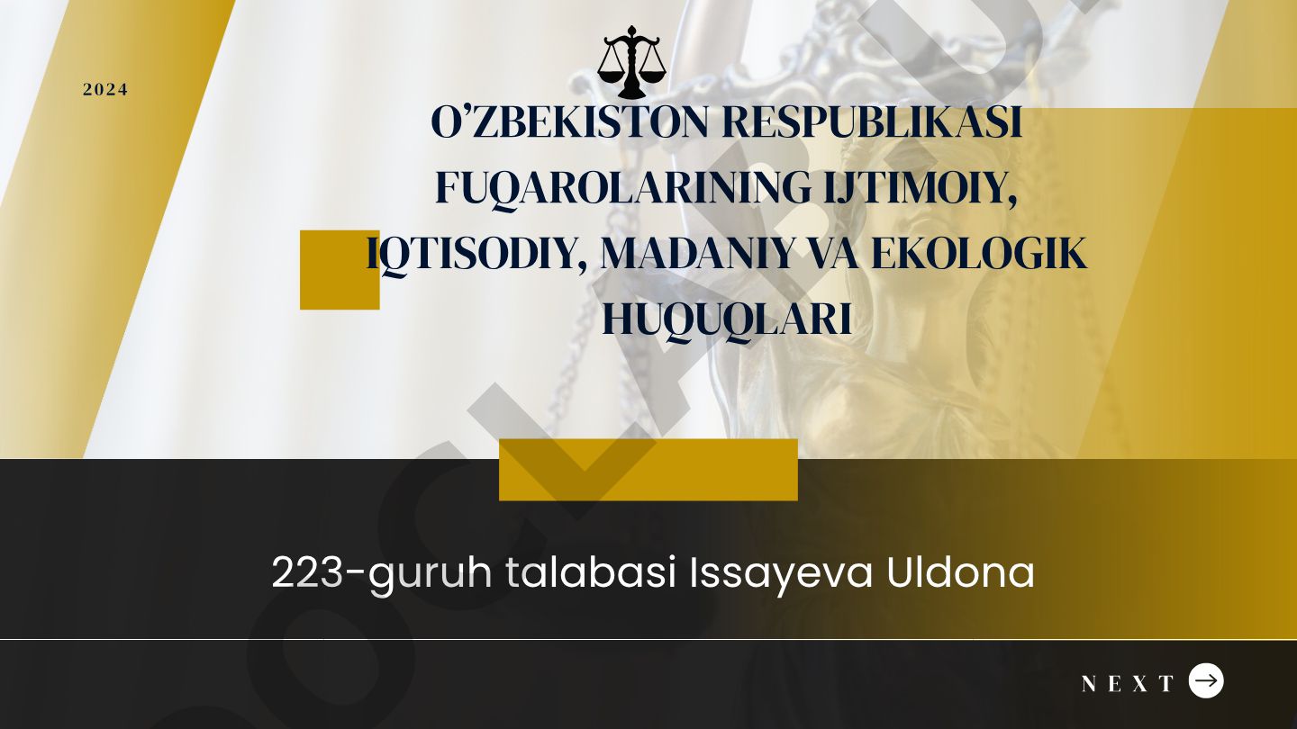Fuqarolarning iqtisodiy, ijtimoiy, madaniy va ekologik huquqlari
