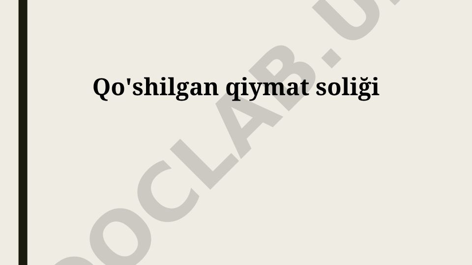 QQSning mohiyati, hisoblash tartibi va iqtisodiy ta'siri