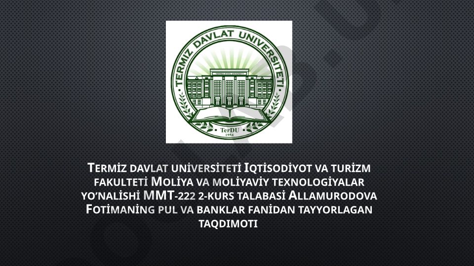Pulning paydo bo'lishi zarurligi va funksiyalari