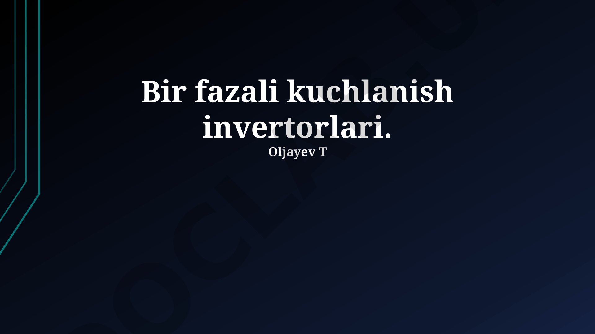 Bir fazali kuchlanish invertorlari