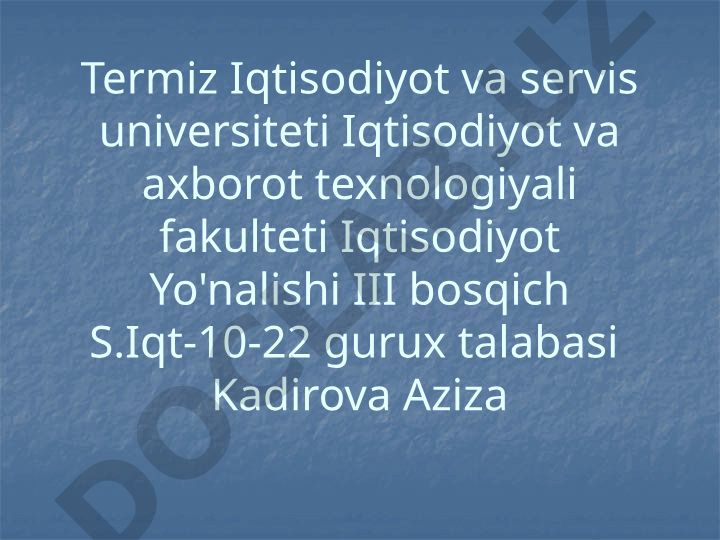 Suv resurslaridan foydalanganlik uchun soliqni undirish tartibini takomillashtirish