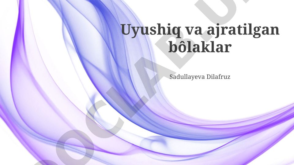 Bog'liqlik va ajralish tushunchalari