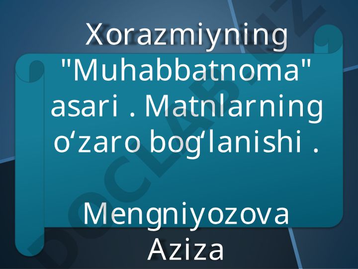 Al-Xorazmiyning hayoti va "Mafotih al-ulum" asari