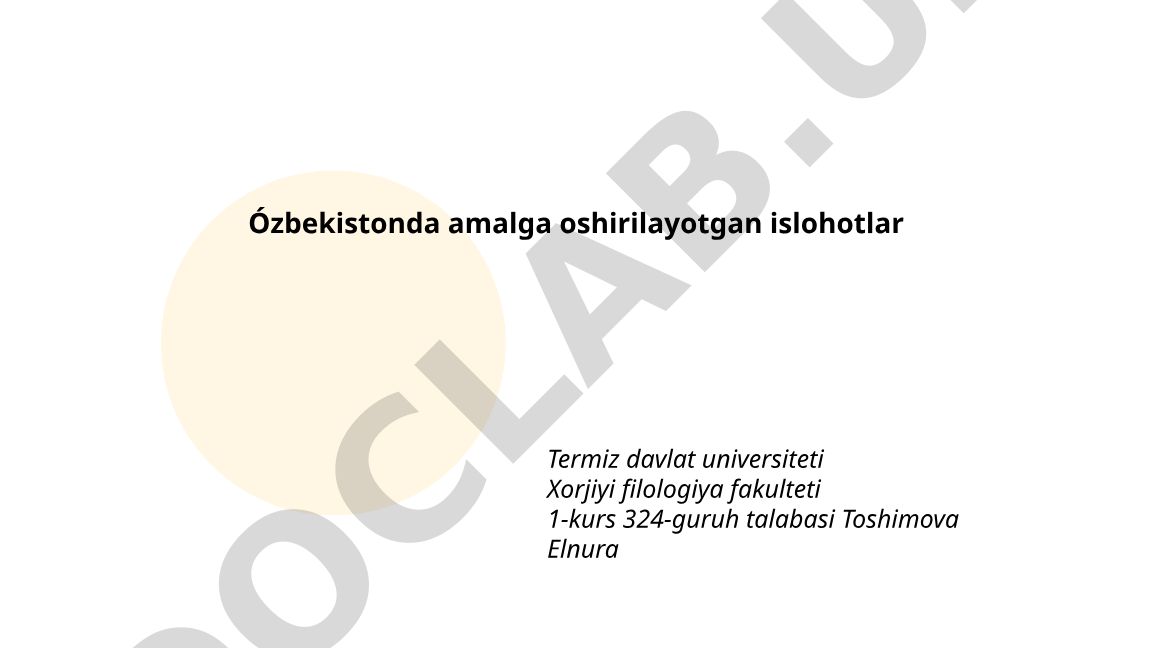 O'zbekistonda amalga oshirilayotgan islohotlar