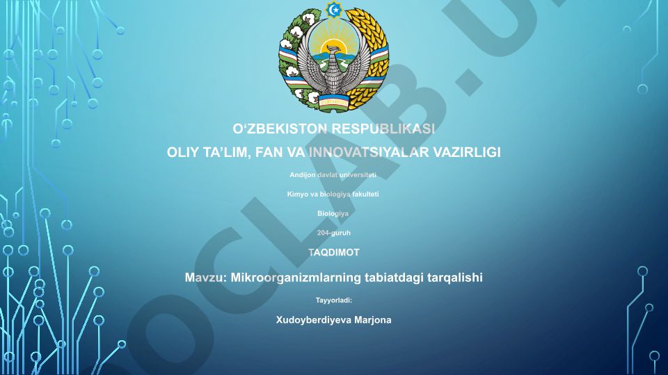Mikroorganizmlarning tabiatdagi tarqalishi