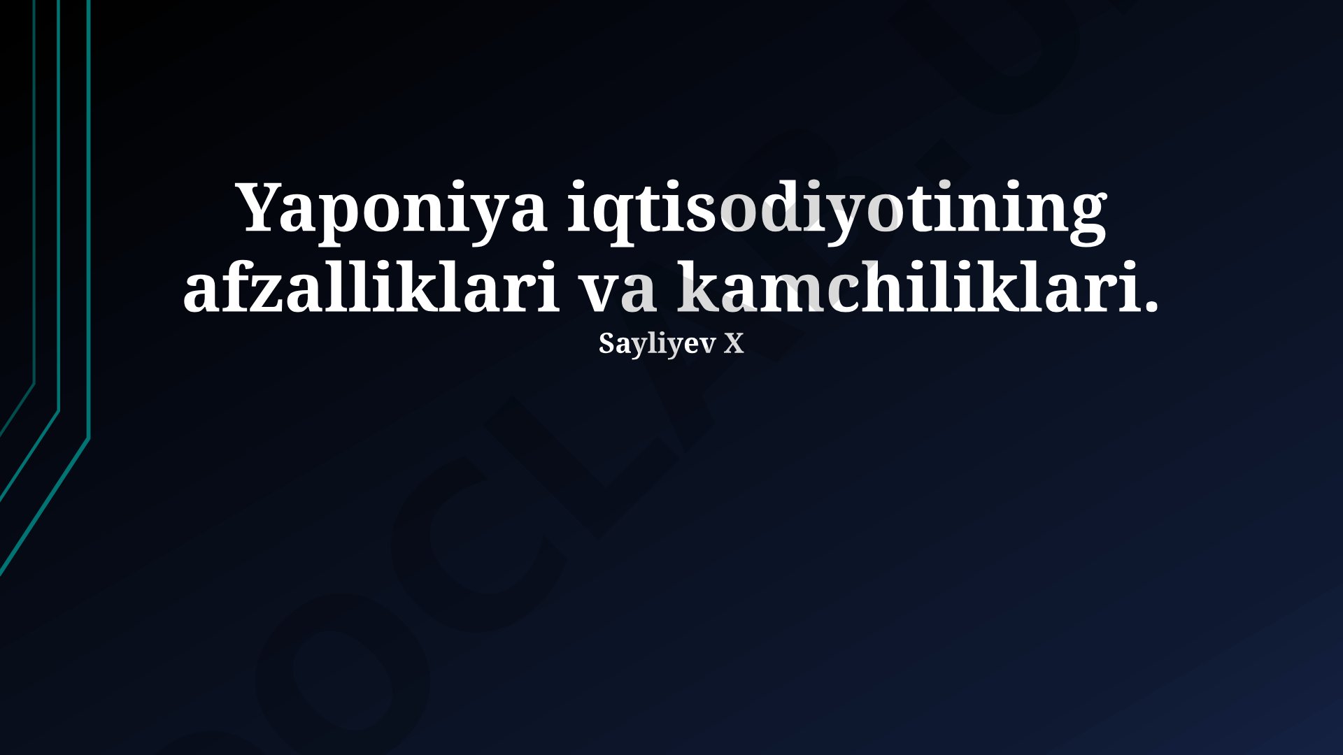 Yaponiya iqtisodiyotining afzalliklari va kamchiliklari