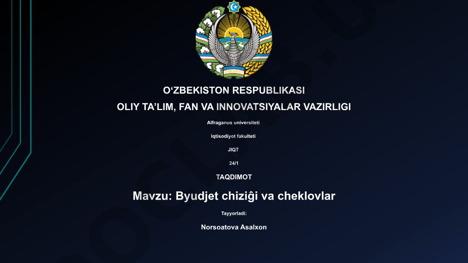 Byudjet chiziĝi va cheklovlar