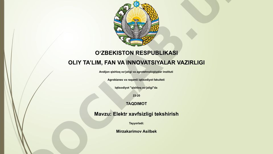 Elektr xavfsizligi tekshirish