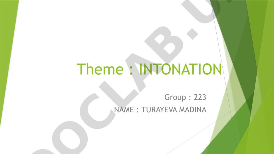 INTONATION