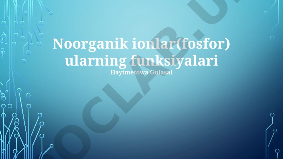 Fosforning xossalari, shakllari va biologik ahamiyati