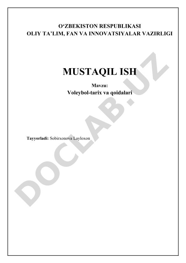 Voleybol-tarix va qoidalari
