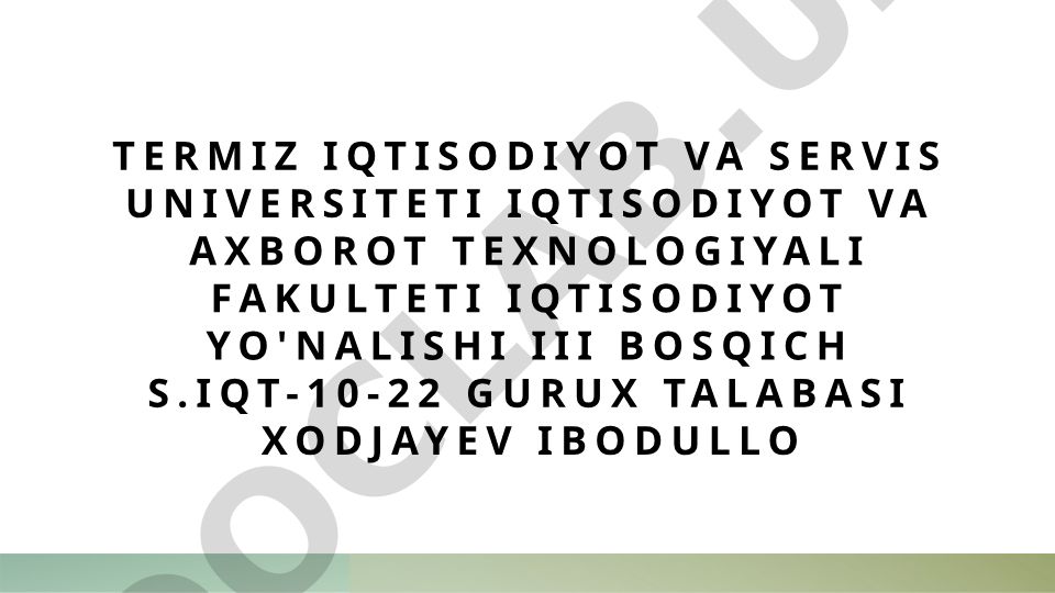 Texnologik rivojlanish sabablari va omillari