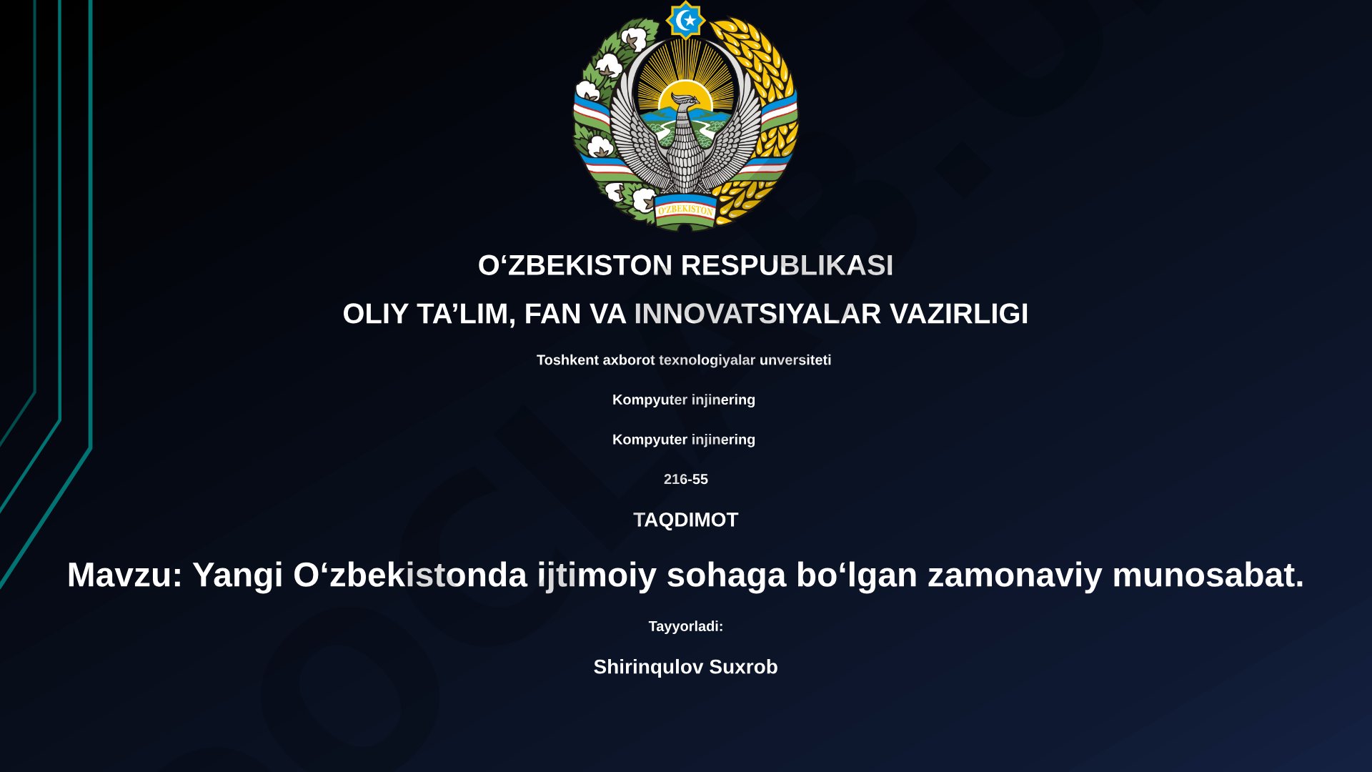 Yangi O‘zbekistonda ijtimoiy sohaga bo‘lgan zamonaviy munosabat