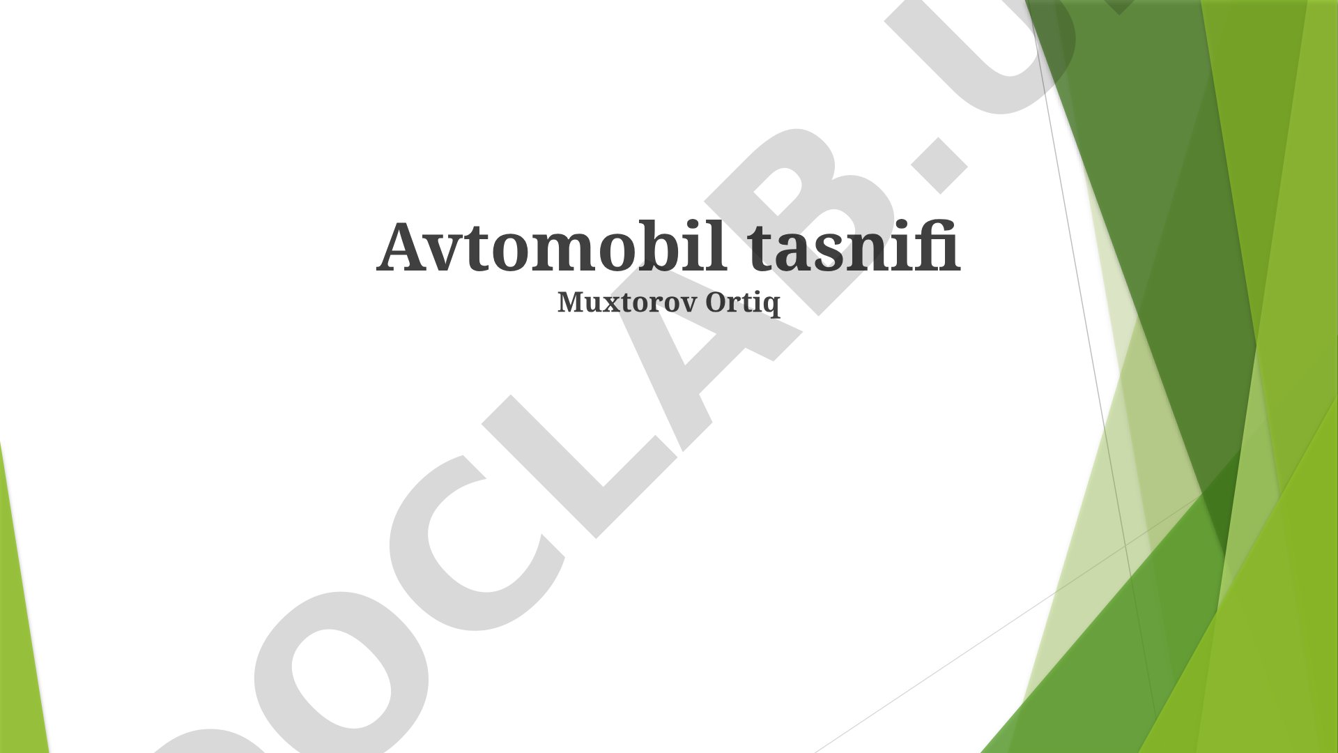 Avtomobil tasnifi