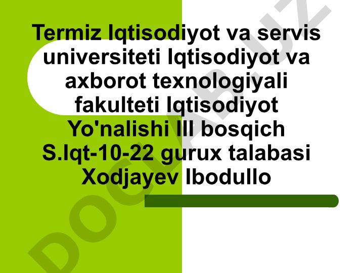 O‘zbekistonda qo‘shilgan qiymat solig‘ini joriy qilishning iqtisodiy sabablari