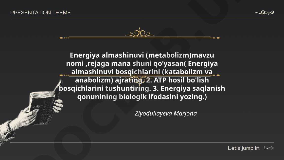 Energiya almashinuvi (metabolizm)