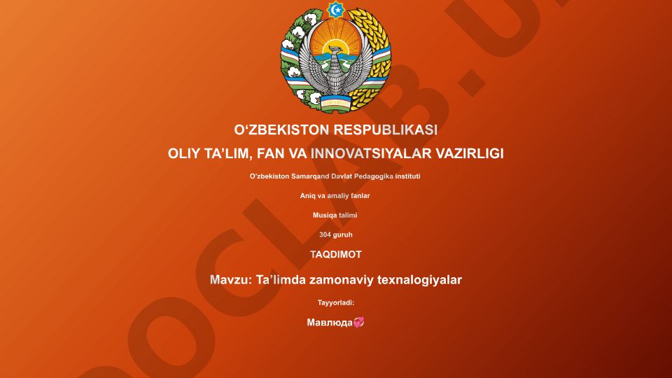 Ta’limda zamonaviy texnalogiyalar
