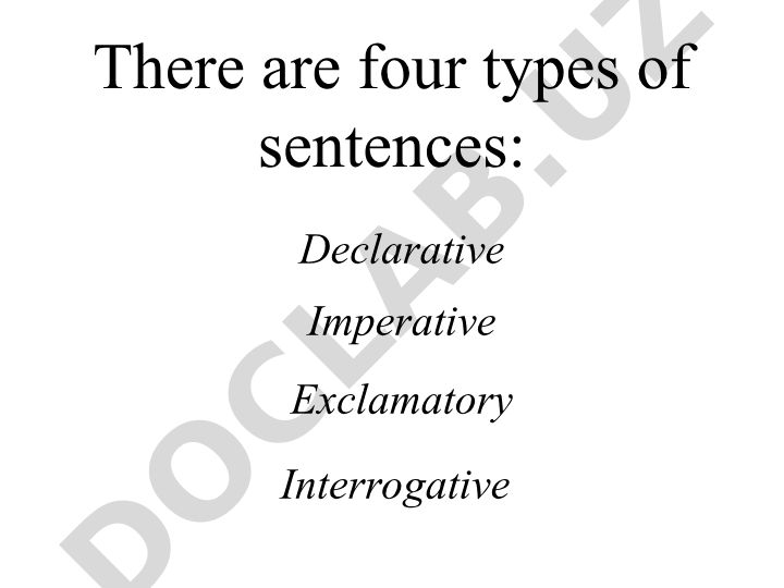 Sentence Types in English Grammar