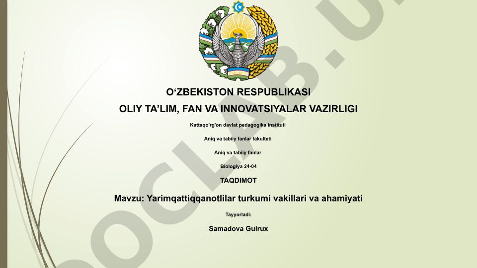 Yarimqattiqqanotlilar turkumi vakillari va ahamiyati