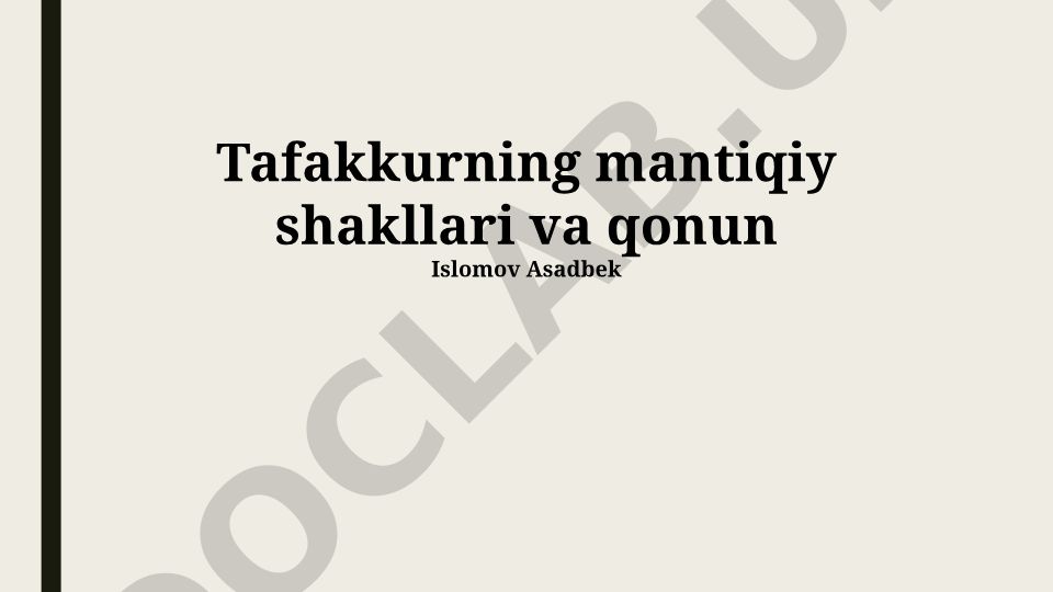 Tafakkurning mantiqiy shakllari va qonunlari