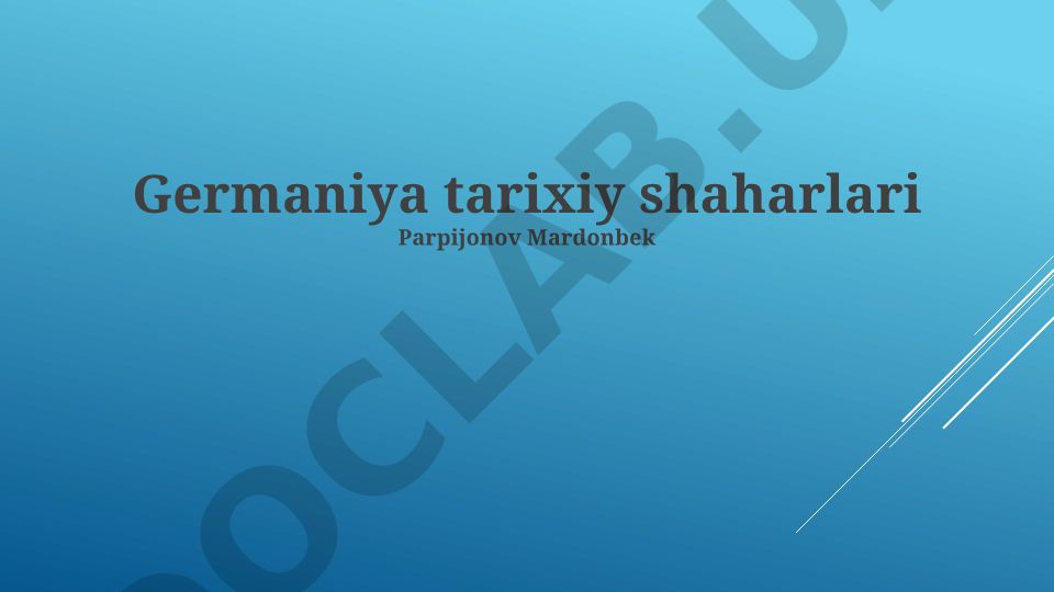 Germaniya tarixiy shaharlari